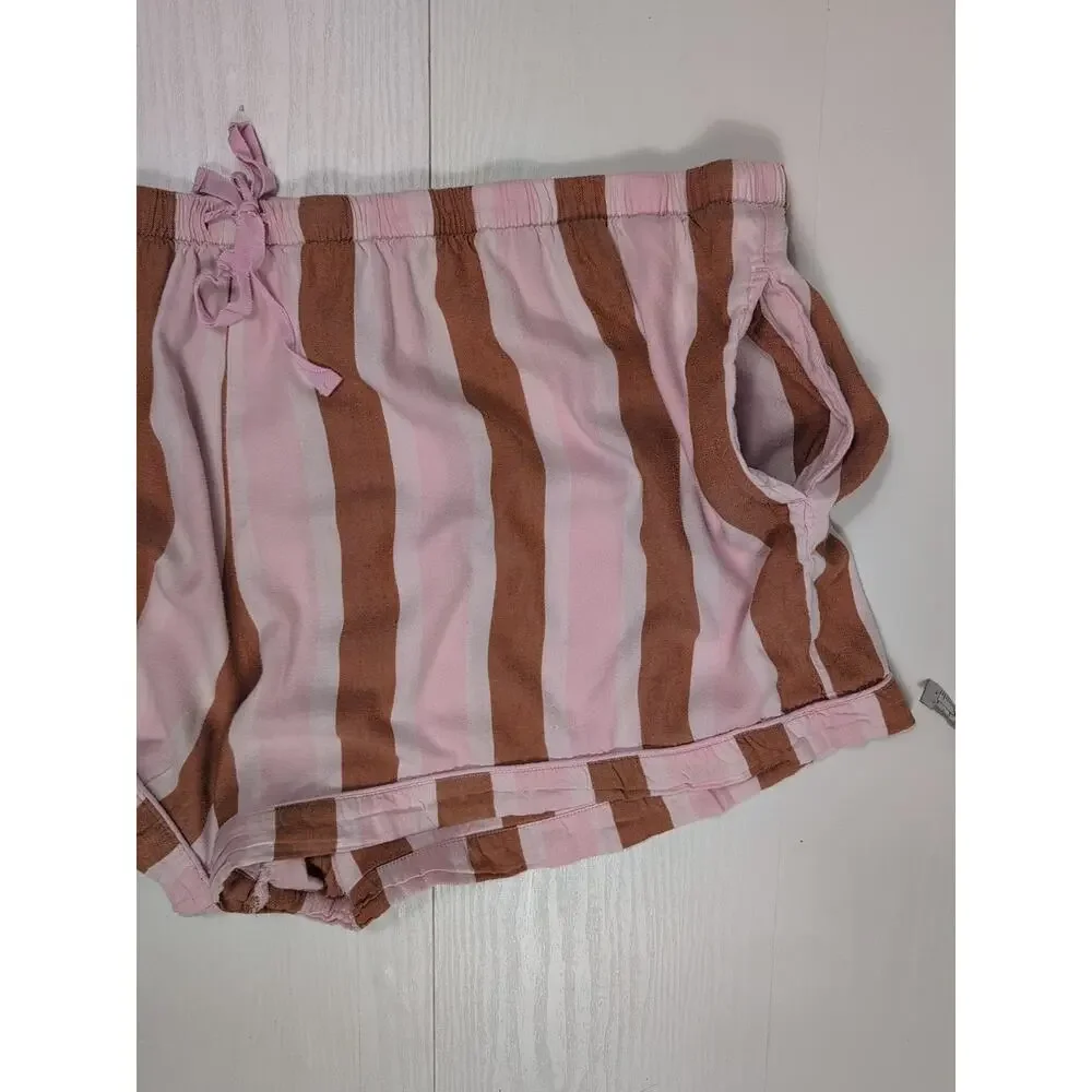Ladies Sleep Shorts JoySpun 3XL Pink with Orange & White Polka Dots